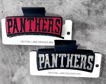 Panthers Hair Clip | Custom Clip | Sports Clip | Claw Hair Clip | Coach Gift | Teacher Gift | School Spirit | Go Panthers | Team Spirit |