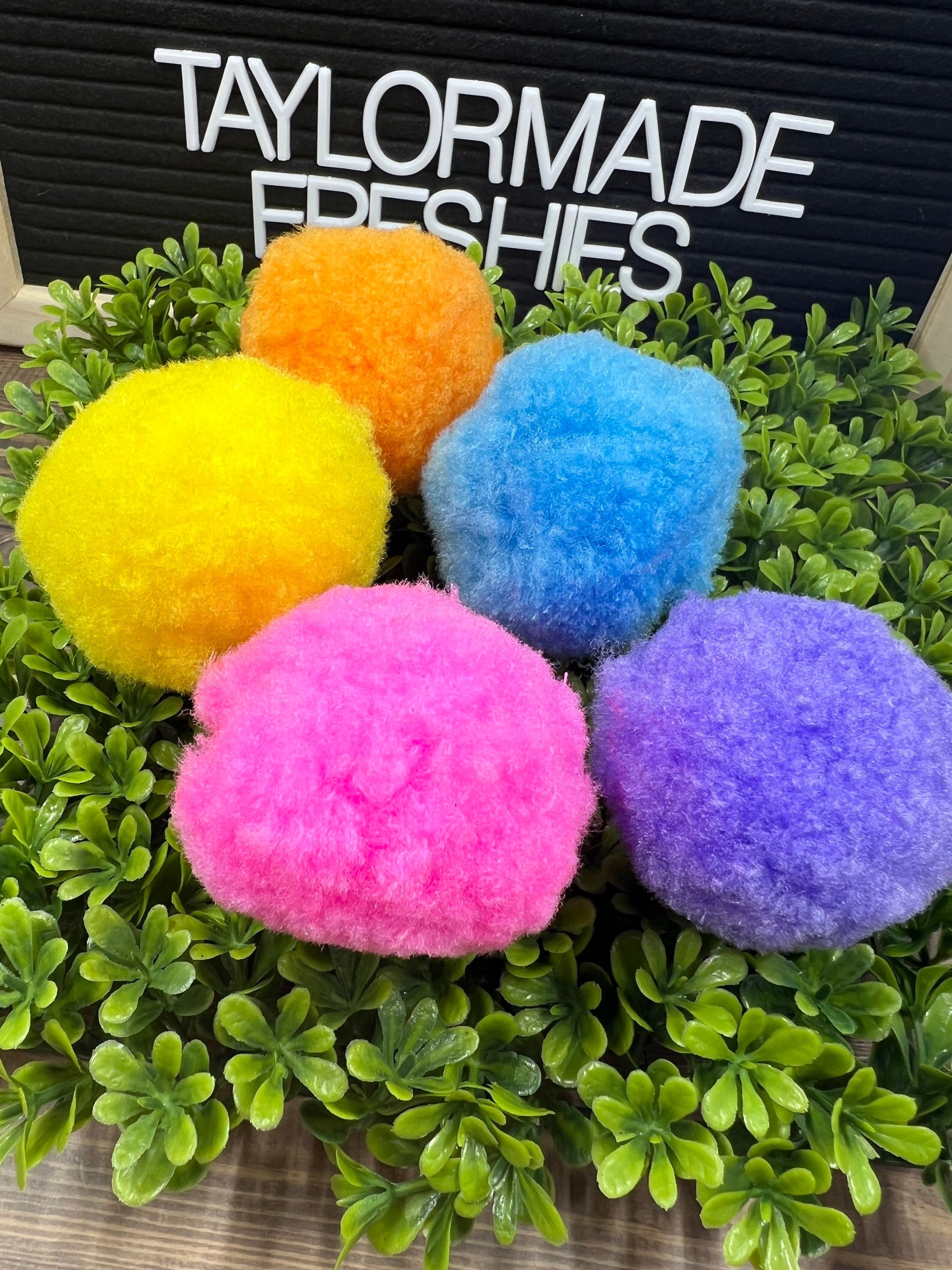 Four Extra Large Pom Poms 4 Custom Made Yarn Balls in 55 Colors