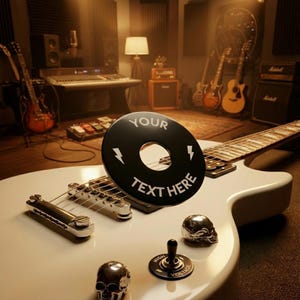 Personalized Guitar Toggle Switch Plate – Custom UV Printed Poker Chip