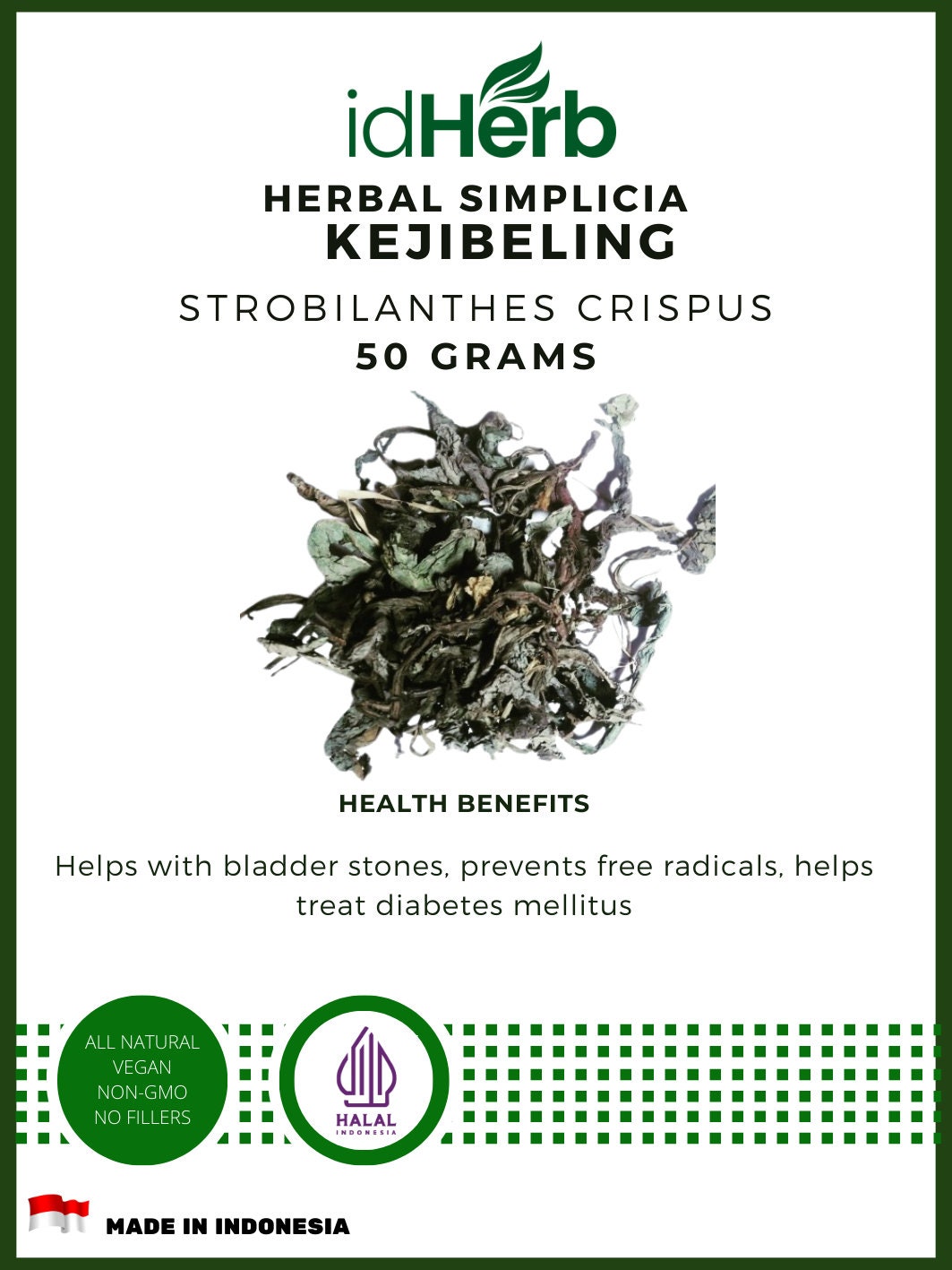 Dried Dry Kejibeling Strobilanthes Crispus Premium Fresh Organic Herbal Herb Spices Pure [idHerb]