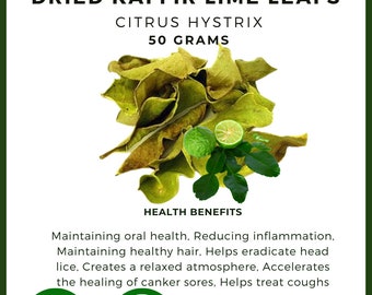 Dried Dry Kaffir Lime Leaf Citrus Hystrix Jeruk Purut Premium Fresh Organic Herbal Herb Spices Pure [idHerb]