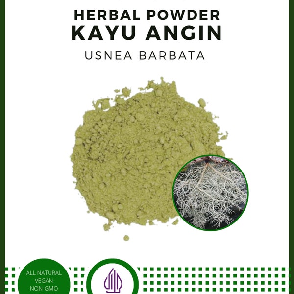 POWDER Old Man's Beard Beard Lichen Tree Lichen Usnea Barbata All Fresh Natural Herbs spices Indonesian herb Organic WildCrafted