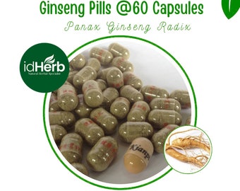 1 Box @60 Capsules GINSENG PILLS Ginseng Radix Traditional herbs weight gain make your body fat All Fresh Natural Herbs herb WildCrafted