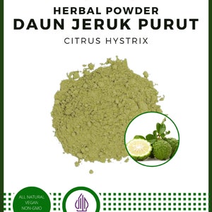 POWDER Kaffir Lime Leaf Citrus Hystrix Daun Jeruk Purut All Fresh Natural Herbs spices Indonesian herb Organic WildCrafted