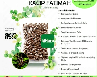 100-500 CAPSULES Kacip Fatimah Labisia Pumila @600mg for Health All Fresh Natural Herbs spices Indonesian herb Organic WildCrafted