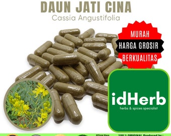 100-500 CAPSULES Cassia Angustifolia Leaves Jati Cina @600mg for Health All Fresh Natural Herbs spices Indonesian herb Organic WildCrafted