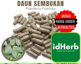 100-500 CAPSULES Paederia Foetida Daun Sembukan @600mg for Health All Fresh Natural Herbs spices Indonesian herb Organic WildCrafted