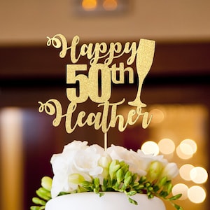 50th Birthday Cake Topper, Party Decorations for 50th Birthday, Table Decor for 50th Birthday, Table Centerpiece for 50th Birthday