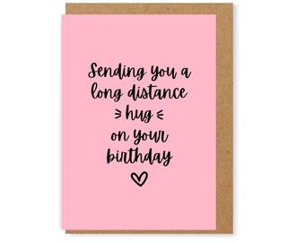 Happy Birthday Friend Long Distance Sending You A Long Distance Hug On Your Birthday Thinking Of - Etsy
