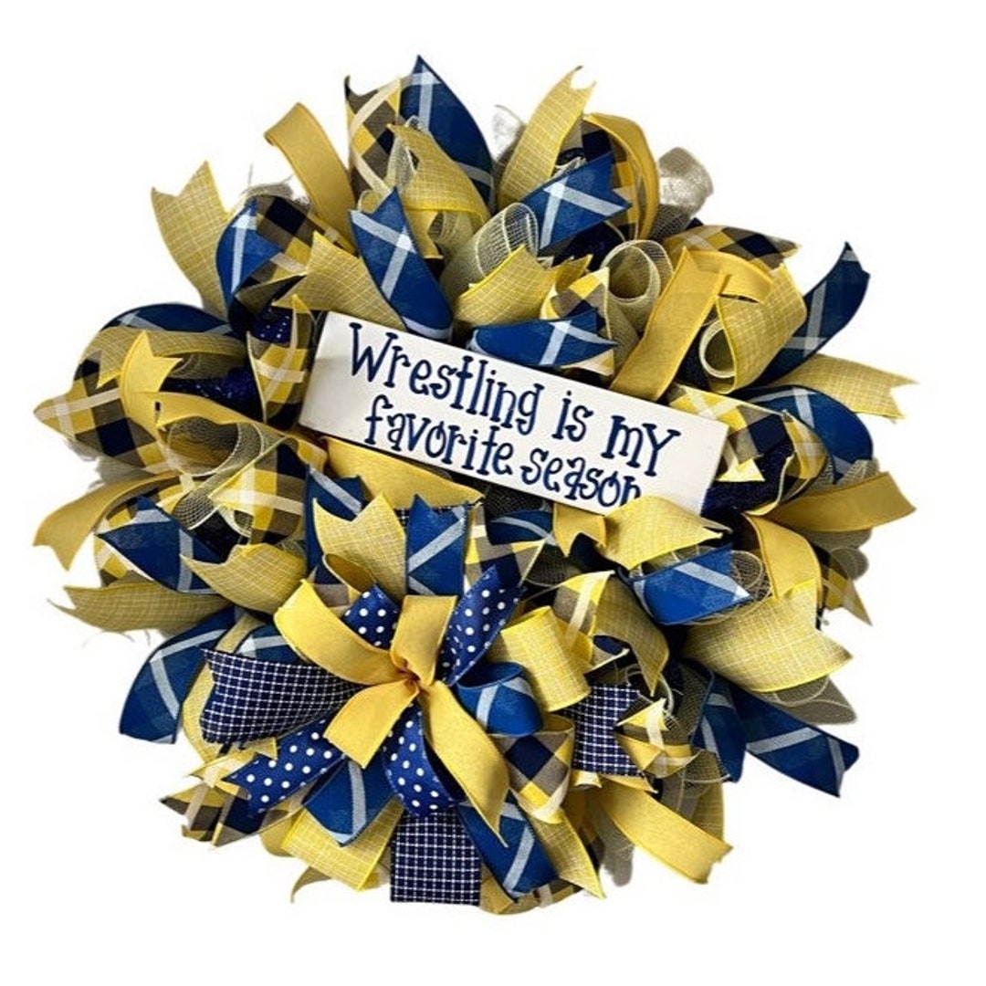 High School Wrestling Wreath College Wrestling Wreath Front Etsy