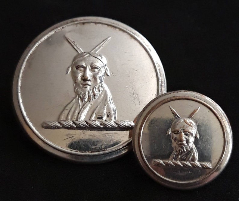 27mm /& 16mm Silver Plate by Broughton of London Image is John the Baptist A Rare set of Silver Plate Livery Button to the Hilton Family