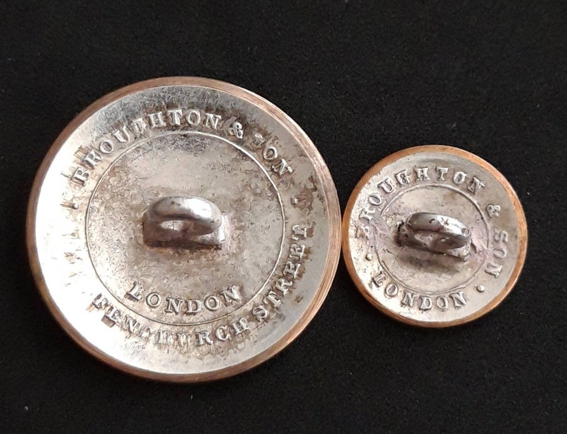 27mm /& 16mm Silver Plate by Broughton of London Image is John the Baptist A Rare set of Silver Plate Livery Button to the Hilton Family
