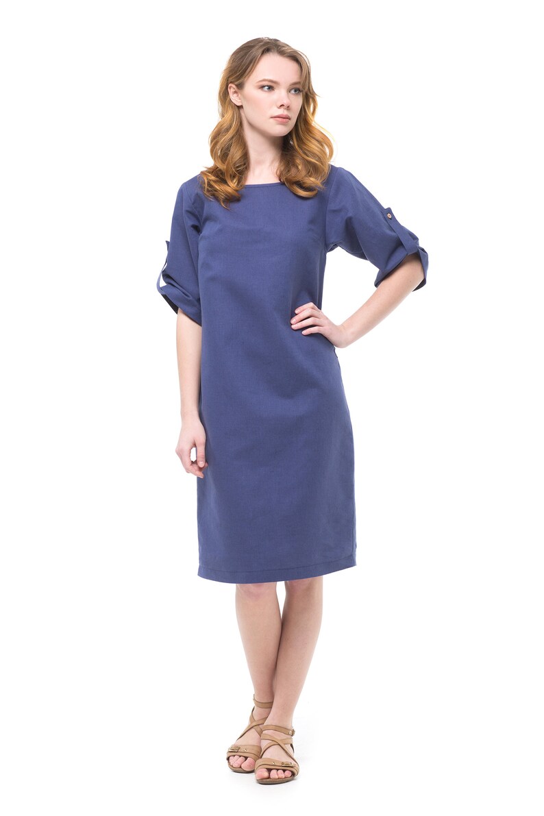 Dark Blue Straight Dresses