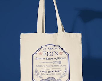 Bolsa de mano "Servicio de Entrega de Kiki": diseño vintage, ecológica, ideal para el mercado de agricultores.