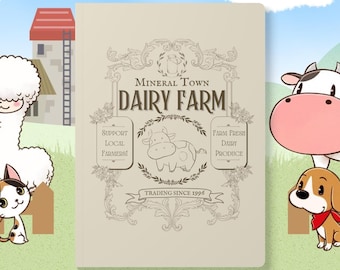 Mineral Town Dairy Farm Softcover Journal - Vintage-Inspired Story of Seasons Design, Eco-Friendly Notebook