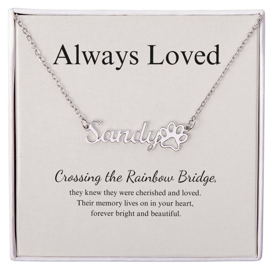 Heartfelt Pet Memorial Necklace Rainbow Bridge Jewelry in Memory of Dog ...