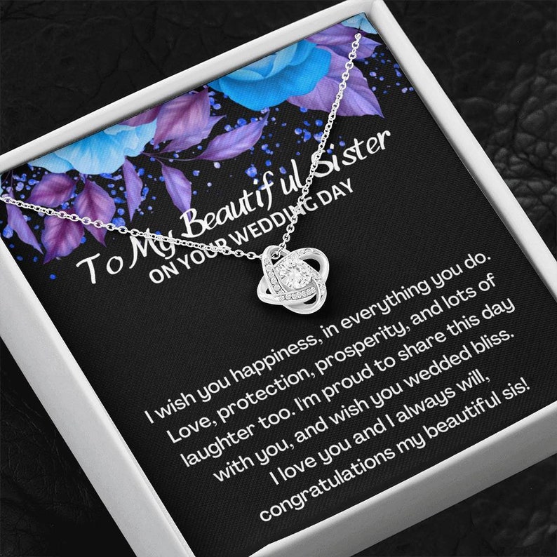 Sister Wedding Gift Sisters Wedding Gift Sister Wedding Gift Necklace Sister Wedding Day Love Knot Necklace Sister Wedding