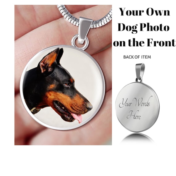 Photo-Jewelry Dog Pendant for Dog Lovers Handmade Doberman uncropped