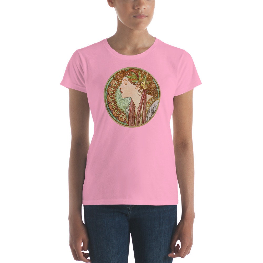 Alphonse Mucha Art Nouveau Women's Short Sleeve T-shirt | Etsy