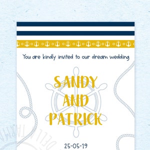 Invito nozze nautico - Salpa con me - Partecipazione personalizzata per matrimonio, anniversario e ogni cerimonia