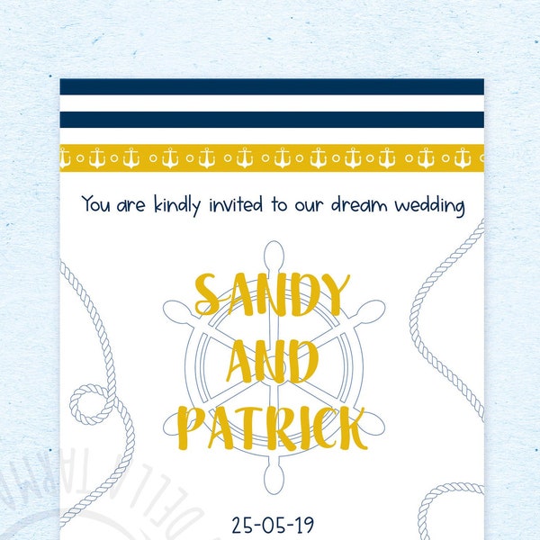 Nautical save-the-date card - Seal with me - Sea themed invitation template for wedding, baptism and all kind of parties!