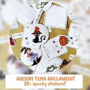 Spooky Stickers - 25 Adesivi spaventosi a tema halloween per bullet journal, planner, diari e decorazioni originali!