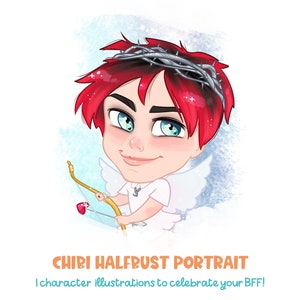 Chibi portrait for your avatar - a cute half bust illustration for your blog, social media profile picture, website or a custom funny gift!