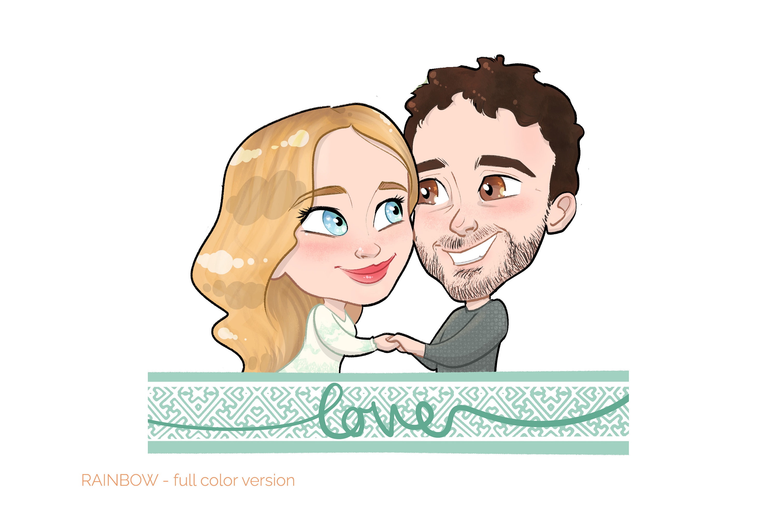 Chibi Couple Portrait - a Cute Half Bust Illustration for Your Wedding  Favors, Social Media Profile Picture, or a Custom Funny Gift for Bff! - Etsy, image size:3000x2000