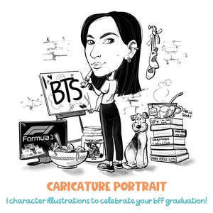 Custom caricature from photos – Full figure portrait, an original gift for birthdays, retirements, coworkers, degrees and all parties!