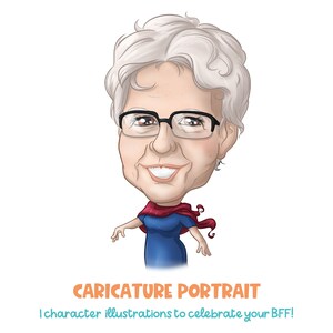 Caricatura Mezzobusto - Per pensionamenti, compleanni, regali per lui, testimoni, laurea - Ritratto digitale (ricevi a casa con upgrade)