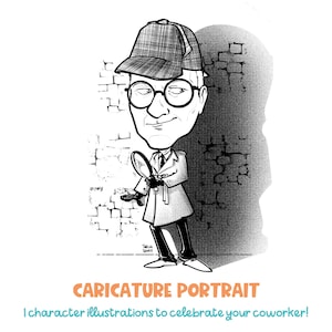 Custom caricature from photos – Full figure portrait, an original gift for birthdays, retirements, coworkers, degrees and all parties!
