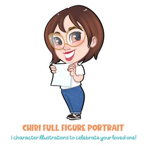 Chibi portrait - a cute illustration for retirements, friends birthdays, teacher gifts, best man and maid of honor and more!