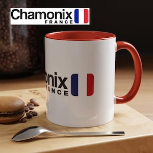 Chamonix - Frankrijk - keramische mok skiresort - met Franse vlag