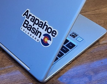 Arapahoe Basin - Colorado - Ski Resort Stickers - with Colorado Flag
