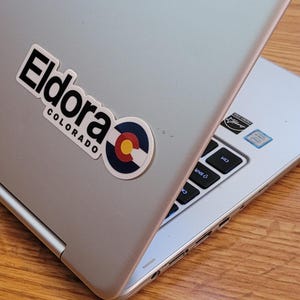 Eldora - Colorado - Adesivos para estações de esqui - com bandeira do Colorado