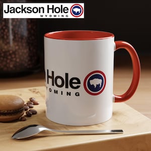 Jackson Hole - Wyoming - Ski Resort Ceramic Mug - with Wyoming State Flag