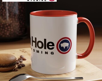 Jackson Hole - Wyoming - Ski Resort Ceramic Mug - with Wyoming State Flag