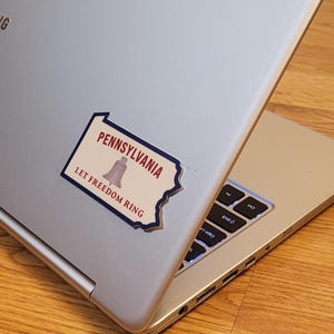 New Pennsylvania License Plate inspired sticker - PA State outline
