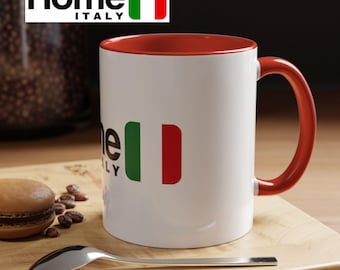 Roma - Itália - Caneca de cerâmica - com a bandeira italiana