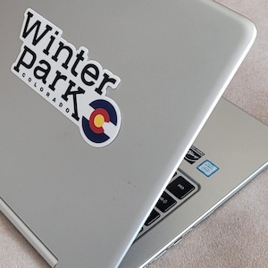 Winter Park - Colorado - Ski Resort Stickers - with Colorado Flag