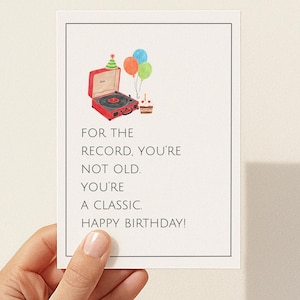 Carte d'anniversaire rétro imprimable carte d'anniversaire drôle pour grand-père ou papa carte d'anniversaire blague carte d'anniversaire drôle pour collectionneur de vinyles classique