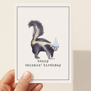 DRUCKBARE Geburtstagskarte Stinktier, alles Gute zum Geburtstag, Stinktier Geburtstagskarte, Geburtstagskarte für Bruder, Schwester Geburtstag