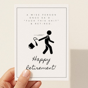PRINTABLE Funny Card For Retirement, Sarcastic Retirement Card For Boss, Retired Coworker Card, Funny Office Retirement Greeting