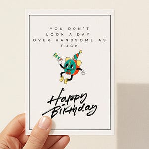 Carte d'anniversaire drôle à imprimer pour mari, vous ne regardez pas un jour sans beau AF, carte d'anniversaire drôle de petit ami, carte d'anniversaire de petite amie