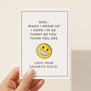 Tarjeta divertida para el Día del Padre para imprimir. Tarjeta sarcástica para el Día del Padre para regalar a papá. Tarjetas de cumpleaños divertidas. Tarjeta de hijo. Tarjeta de hija.
