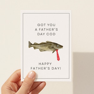 Carte de pêche à imprimer pour la fête des pères Vous avez la fête des pères avec de la morue Carte de fête des pères hilarante Jeu de mots Carte de pêche des pères pour la fête des pères Carte de poisson