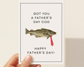 PRINTABLE Fishing Father&#39;s Day Card  Got You A Father&#39;s Day Cod Hilarious Father&#39;s Day Card Pun Father&#39;s Fishing Father&#39;s Day Card Fish Card