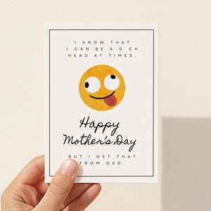 Cartão para o Dia das Mães para imprimir, Cartão engraçado para o Dia das Mães, Cartão para crianças, Cartão fofo para a mãe, Cartão rude para o Dia das Mães, Cartão de brincadeira para o Dia das Mães