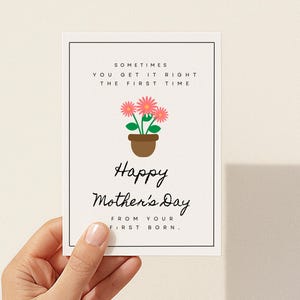 Cartão para o Dia das Mães para imprimir, Cartão engraçado para o Dia das Mães, Cartão do primogênito, Cartão do filho mais velho, Cartão rude para o Dia das Mães, Cartão de brincadeira para o Dia das Mães