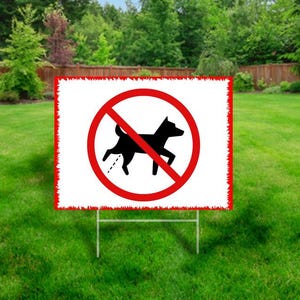 Hund No Poo Rasen Schild, Kein Pinkeln auf dem Rasen Hund Schild, Front Rasen Bleib vom Grass Schild, Front Rasen Gras Schild, Keine Hunde Schild